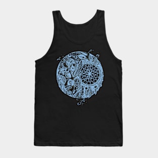 Light Blue Skull and Dreamcatcher Circle Tank Top